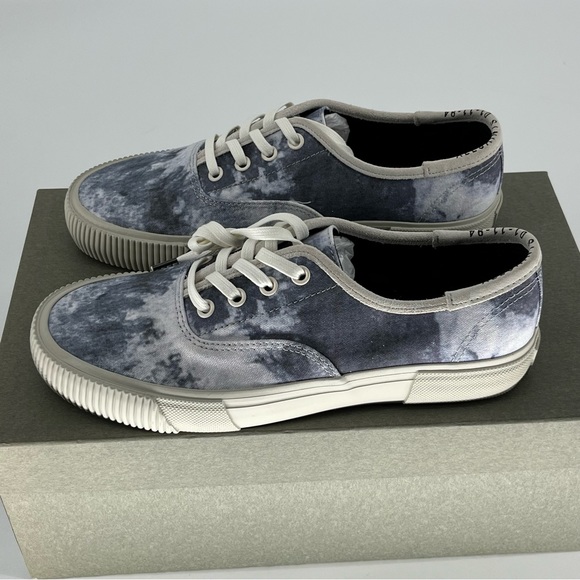 ALL SAINTS NEW LEX TRAINER TIE DYE BLUE WHITE COW LEATHER 41 43 - Picture 6 of 15